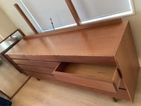 Genuine vintage mid-century solid wood bedroom suite