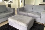 Blue/grey two seater + two and a half seater + ottoman