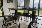 Table and 6 chairs four man lift. Table: 2m x 1m