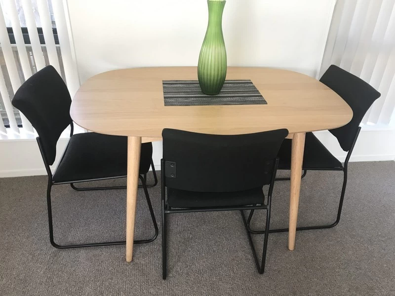 Oak Dining Table  legs could be removed and 3 stackable chairs