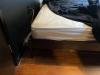 Queen mattress and bed wooden slate frame