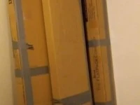 Flat boxes see photo, light desk, double bed mattress, suitcases x 4, ...