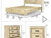 Queen bed and mattress, 1 dressing table