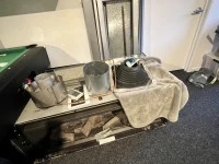 Large gas fire, large wine rack, 2 x med size motorcycles, 8 med size ...