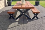 Wooden table and bench