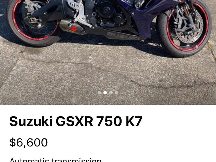Motorcycle Suzuki Gsxr 750