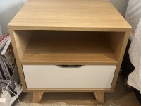 Double Bed including base, Bedside Cabinet, Plastic Storage Box #1 - c...