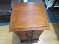 Teak 5 Drawer Tallboy