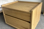 Queen bed, queen mattress, 4 x 1 kallax ikea shelves, 2 x bedside tabl...