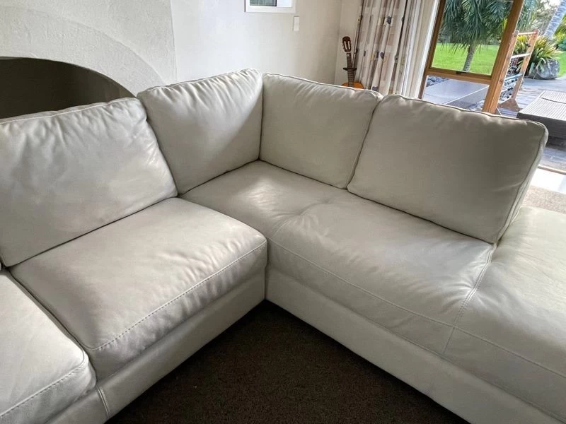 Freedom Leather sofa white.