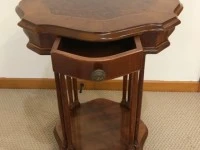 Mahogany / burr walnut wood side table