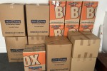 17 Boxes - 11boxes 404x298x431mm. 5 boxes 44x44x62cm. 2 boxes 46x46x26...