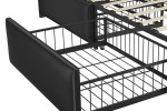 Queen Size Bed Frame with 4 Storage Drawers and USB Ports