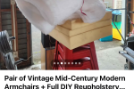 2 x arm chairs with extra foam cushions