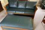 Leather sofa, Ottoman - may fit within the sofa dimensions