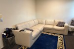 L-shaped couch, longest side 260cm, shortest side 245cm, 6 seater dini...