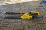 Garden tools: hedge trimmer, leaf blower, circular saw, light
