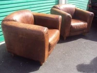 2 Leather armchairs