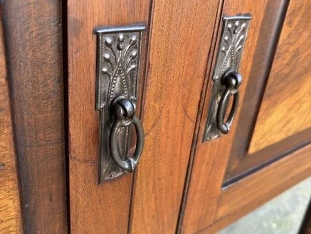 English Antique Marble Top Console Entry Cabinet