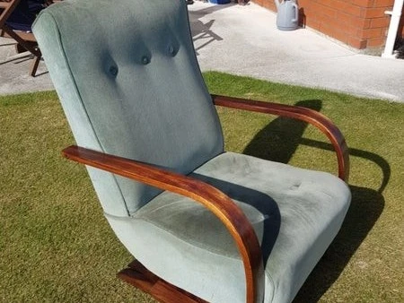 Vintage Deco Mid Century Bentwood Rocking Chair
