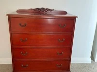 Vintage Red Mahogany Tall Boy 12367