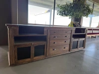 Large wooden cabinet on wheels