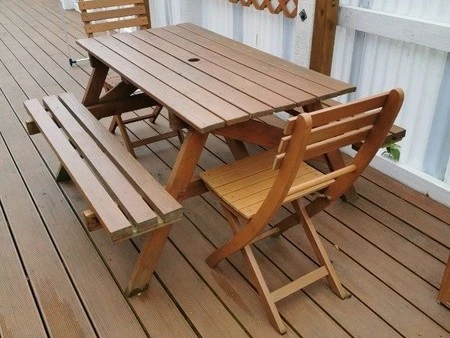 Outdoor table and chairs.
