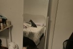 Double bed, Headboard, Mirror stand