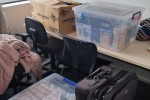 Queen bed and base, 4 boxes, Portable HVAC/Fan, Suitcase, 3x3 Plastic ...