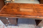 Mid Century Solid Brazilian Rosewood Chrome Frame Desk