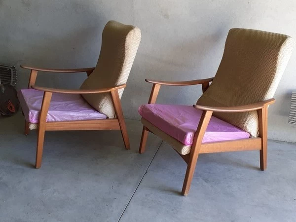 Pair of Mid Century Recliner D A Lewis Lounge Chairs
