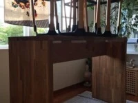 Solid American Oak Bar Leaner Set