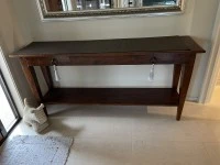 Hall console table, Carved glory box, 1 floor rug roll