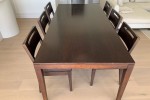 Oak table with six chairs