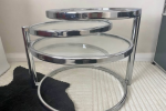 Tiered glass coffee table