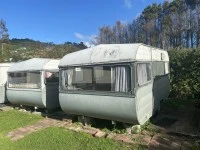 Two caravans with no draw bar to tow