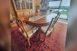 Dining table, chairs and hutch