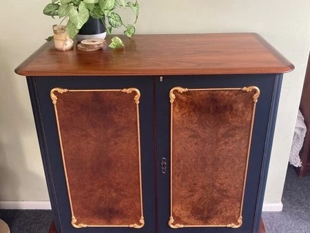 Cabinet with burl feature