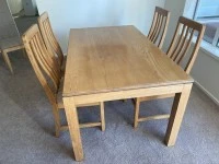 Dining Room Table & Chairs Solid Oak