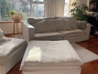 Early Settler slouch couch and ottoman - 1yrs old excellent condition ...