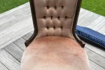 Leather two seat couch, hallway table, 4 x dining chairs, display cabi...