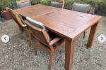 Wooden Outdoor Table w 5 Chairs 2.2m x 1.0m