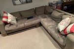 5 seat corner piece Lounge suite, 2 seat sofa, Coffee table, 8 seat di...