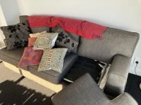 Queen sized bed, sofa