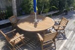 Outdoor table, Outdoor chairs x8