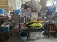 13 cube of boxs and some garden tools