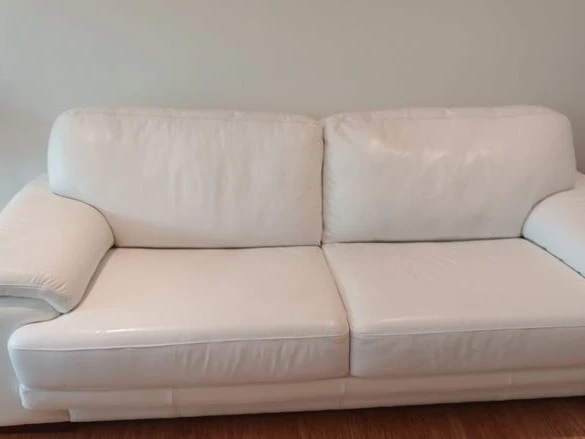 White leather sofa