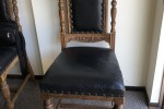 6 antique dining chairs, Small tub chair, 4 drawer small chest, 1 comp...