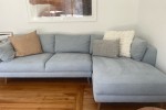 Nick Scali Sofa 2.5 seater & chaise - Arctic Blue