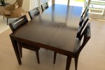 Oak table with six chairs